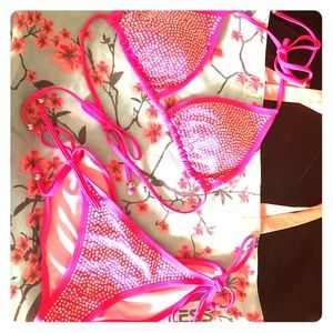 Hot Pink Sparkling Bikini